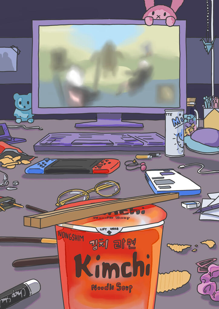 The lifestyle of a gamer shut-in